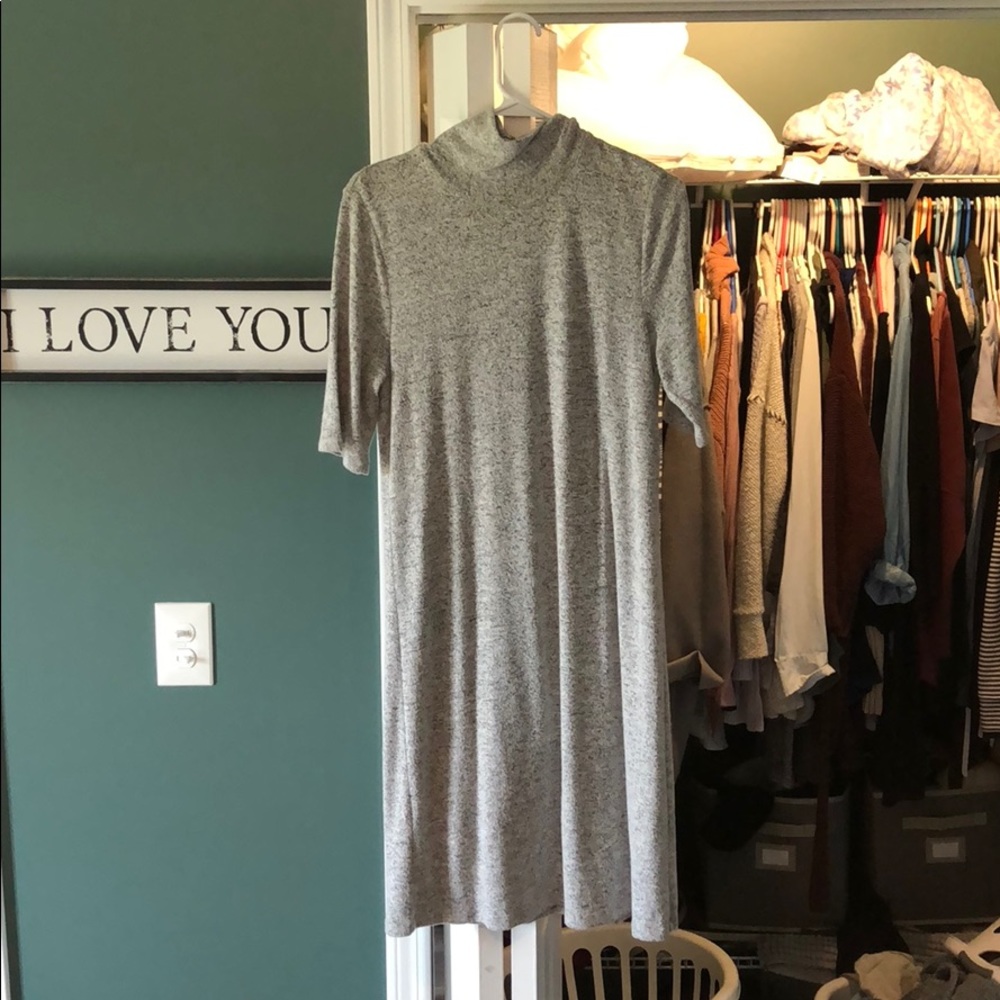 Gray sweater dress
